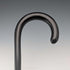 Antique British black shaft curved handle walking stick 90cm