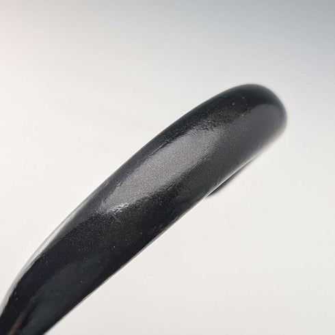 Antique British black shaft curved handle walking stick 90cm