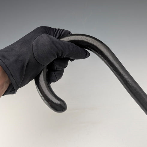 英国アンティーク ブラックシャフト 曲がりハンドル ステッキ 杖 90cm