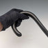 Antique British black shaft curved handle walking stick 90cm