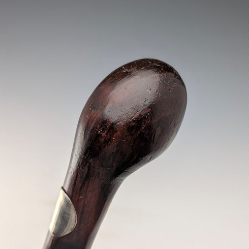 ヴィンテージ スネーク装飾ブラウンシャフト ノブハンドル ステッキ 杖 90cm