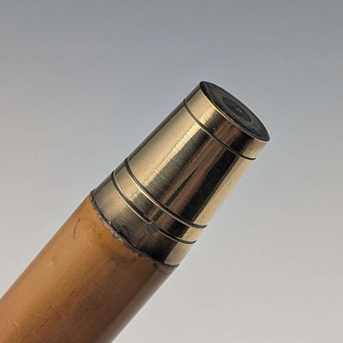 2018年 英国製 木目タンシャフト ダービーハンドル 純銀装飾 ステッキ 杖 88cm
