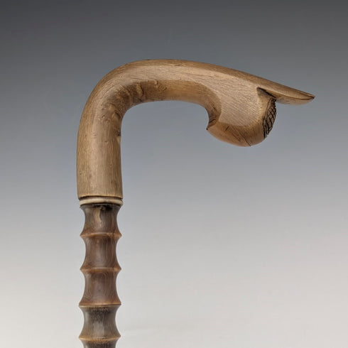 British vintage horn shaft horn handle walking stick 94cm