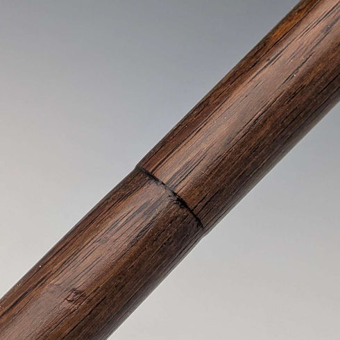 Antique British gentleman's brown shaft curved handle walking stick 78cm