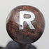 Antique British brown and tan shaft round handle walking stick 77cm