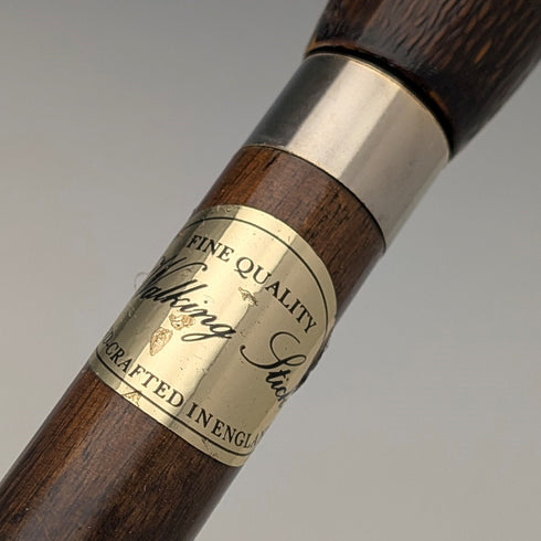 British vintage brown shaft resin dog head handle walking stick 83cm