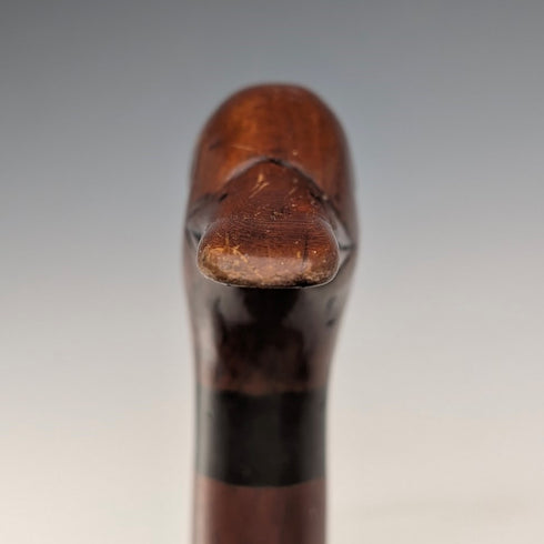 British vintage thick brown shaft duck head handle walking stick 103cm