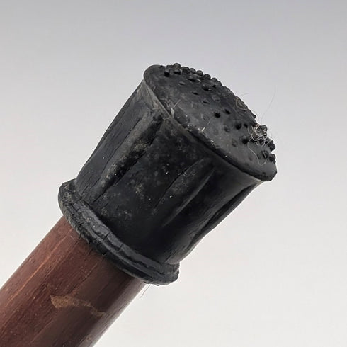 British vintage thick brown shaft duck head handle walking stick 103cm