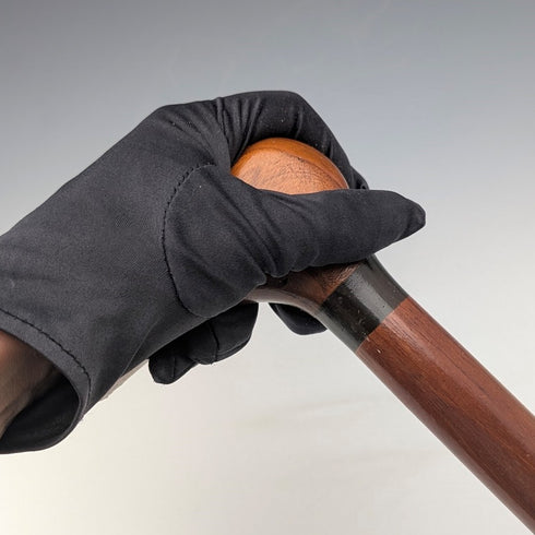 British vintage thick brown shaft duck head handle walking stick 103cm