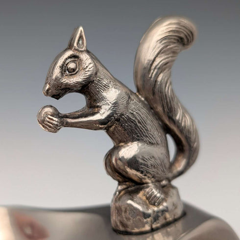 British Vintage Silver Plated Squirrel Decorated Shell Nut Dish