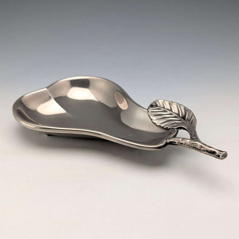 Vintage British silver plate pear-shaped nut dish