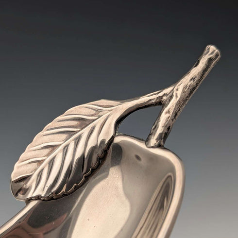 Vintage British silver plate pear-shaped nut dish