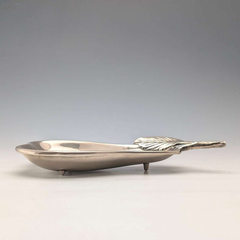Vintage British silver plate pear-shaped nut dish