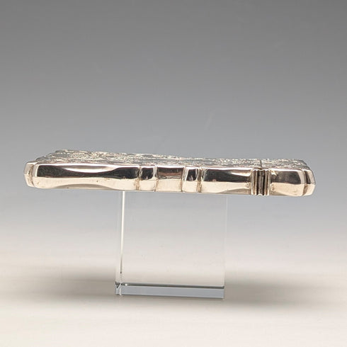1873 British antique sterling silver card case, 91g, Colen Hewer, Cheshire