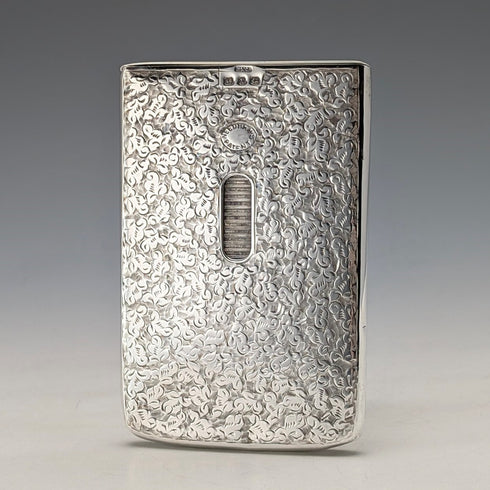 1897 British antique sterling silver sliding card case 80g HENRY WILLIAMSON