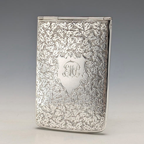 1897 British antique sterling silver sliding card case 80g HENRY WILLIAMSON