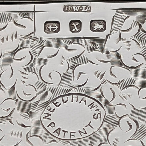 1897 British antique sterling silver sliding card case 80g HENRY WILLIAMSON