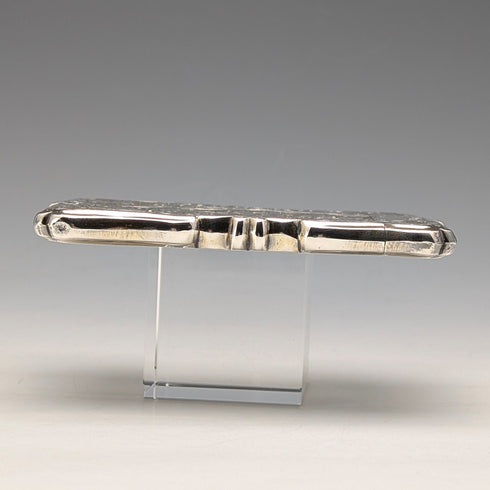 1856 British antique sterling silver card case 66g Frederick Marson