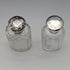 Circa 1900 British antique sterling silver screw-top glass bottle pair