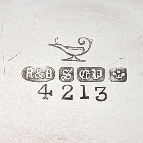 約 1900 年英國古董鍍銀籃子帶活動手柄 Roberts&Belk