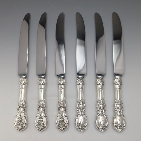 American vintage pure sterling silver dinner cutlery, 6 pairs, 670g, Reed&Barton