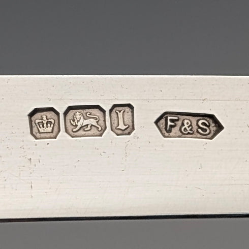 1903年 英国アンティーク 白蝶貝ハンドル 純銀ブレード ペンナイフ Fattorini&Sons