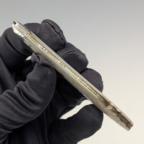 1903年 英国アンティーク 白蝶貝ハンドル 純銀ブレード ペンナイフ Fattorini&Sons