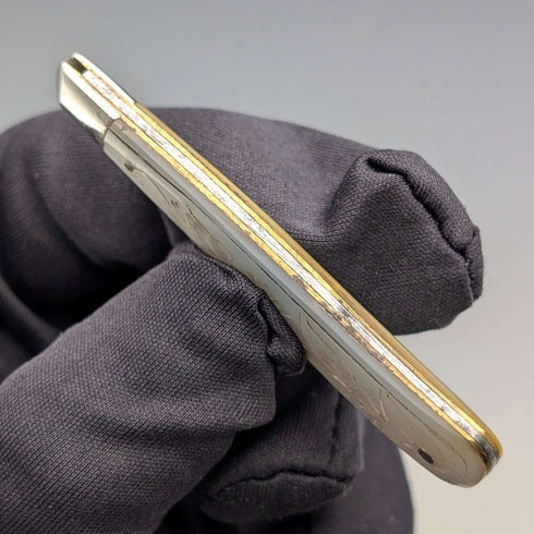 1924 British antique white mother-of-pearl handle, pure silver blade penknife by John Yeomans Cowlishaw