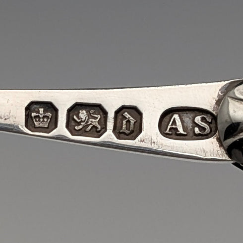 1896年 英国アンティーク 白蝶貝ハンドル 純銀ボタンフック Arthur Worral Staniforth