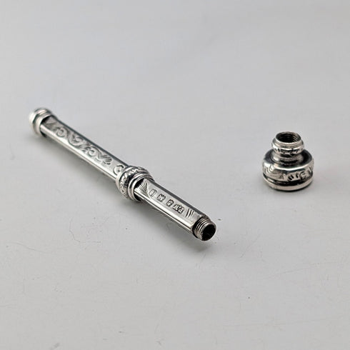 Circa 1908 British antique pure silver push-type pencil 59-81mm Francis Webb