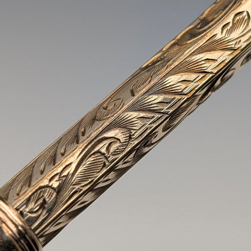 Antique Rold Gold Magic Pencil with Amethyst Decoration, Extendable 97-121mm