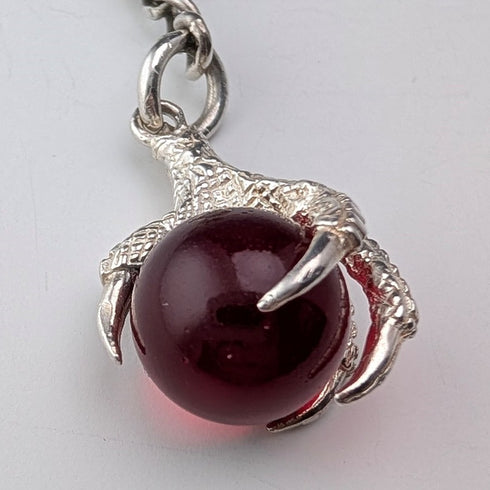 1900年頃 英国アンティーク 純銀製アルバートチェーン 28g クロウ&ボウルフォブ