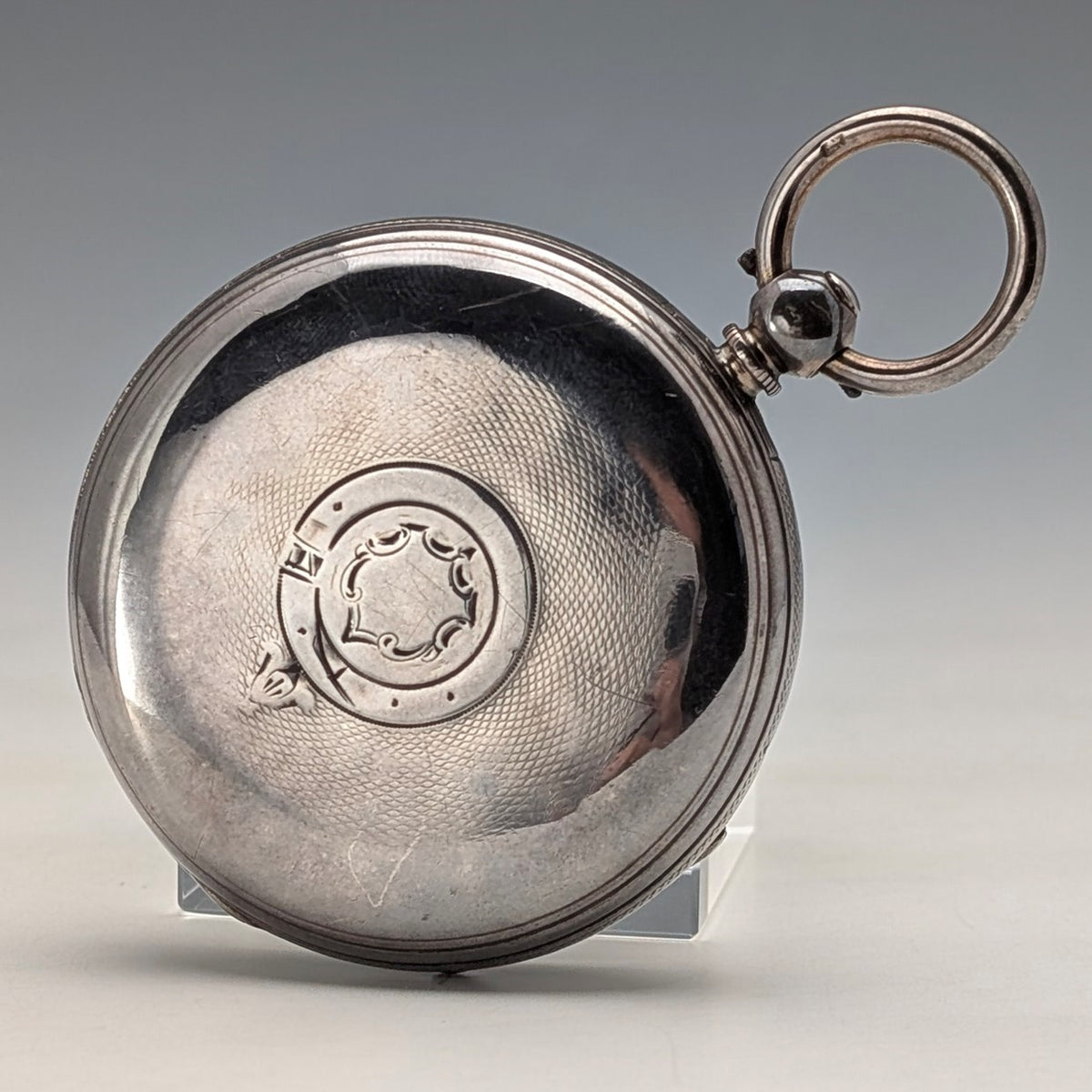 1862年 英国アンティーク 装飾ダイヤル 鍵巻き 懐中時計 直径53mm 動作