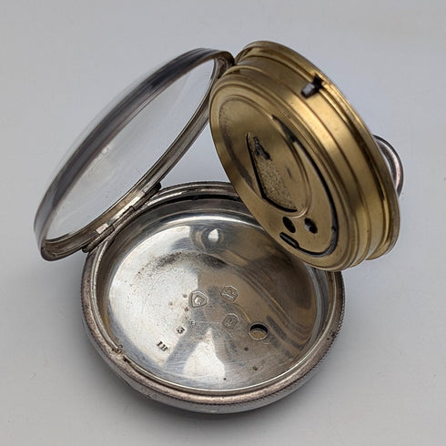 1862 British antique decorative dial key-wound pocket watch, diameter 53mm, in good working order