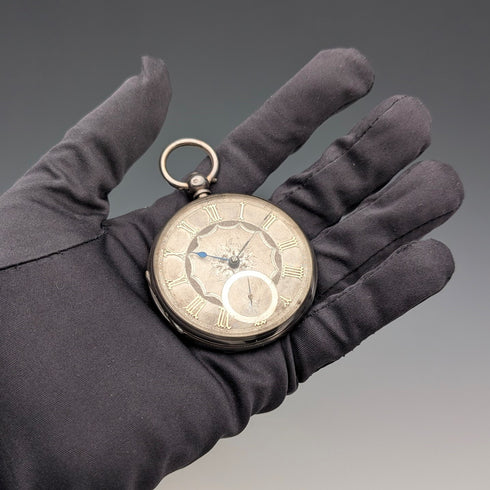 1862 British antique decorative dial key-wound pocket watch, diameter 53mm, in good working order