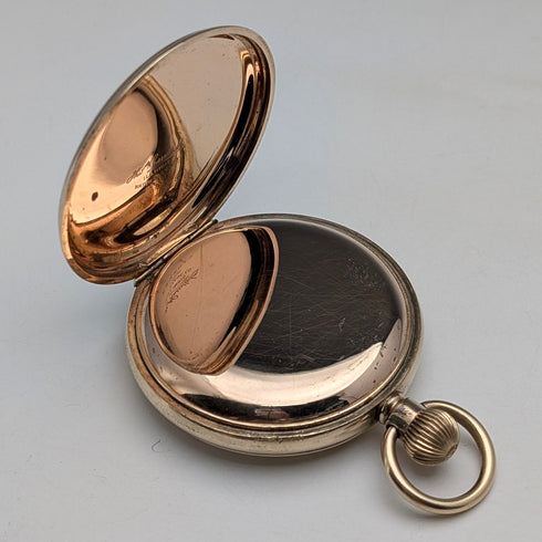 1920年代 英国アンティーク ラッセル 懐中時計 金張りハンターケース 動作良好