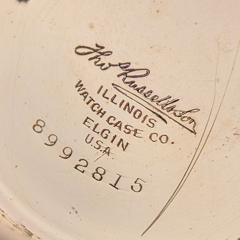 1920年代 英国アンティーク ラッセル 懐中時計 金張りハンターケース 動作良好