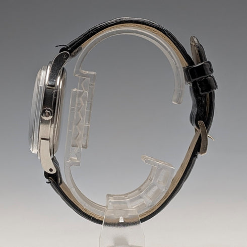 1945 Omega 2421/1 Men's Automatic Watch Cal28.10RA Black Dial 35mm Stainless Steel Case Good Working Condition