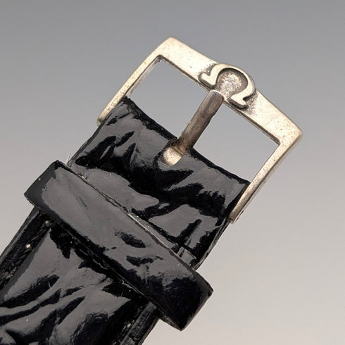 1945 Omega 2421/1 Men's Automatic Watch Cal28.10RA Black Dial 35mm Stainless Steel Case Good Working Condition