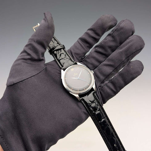 1945年 オメガ 2421/1 紳士用 自動巻き腕時計 Cal28.10RA ブラックダイヤル 35mmステンレスケース 動作良好