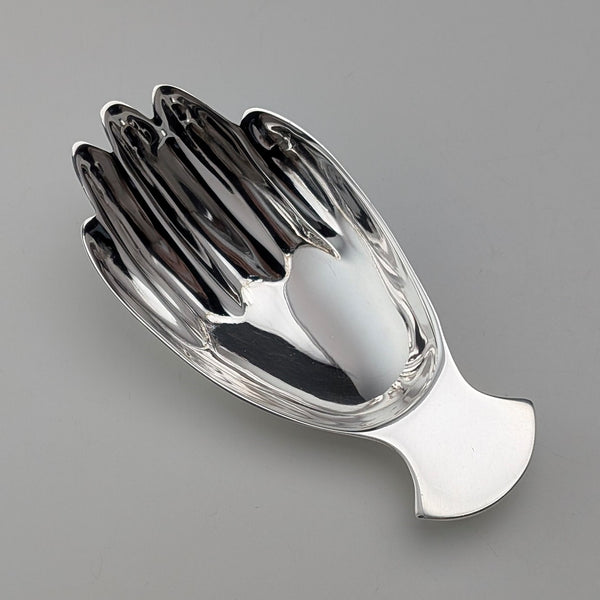 2014 British sterling silver hand-shaped tea caddy spoon by Francis Howard