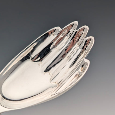 2014 British sterling silver hand-shaped tea caddy spoon by Francis Howard