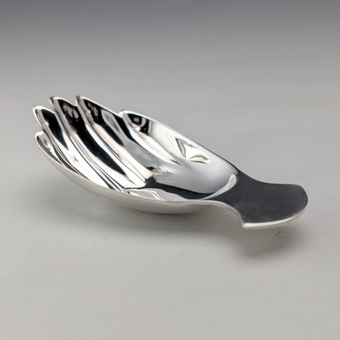2014 British sterling silver hand-shaped tea caddy spoon by Francis Howard