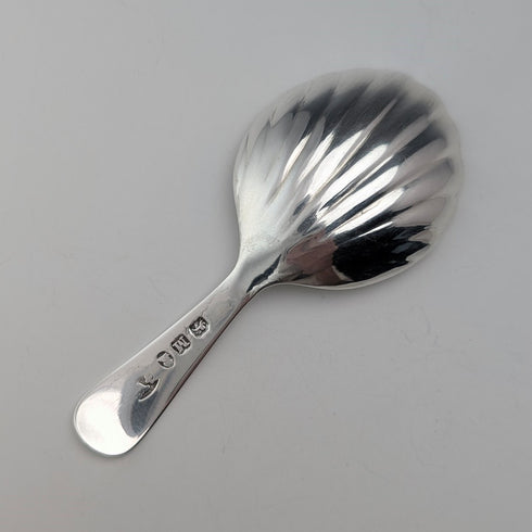 1807 British antique sterling silver tea caddy spoon by George Wintle