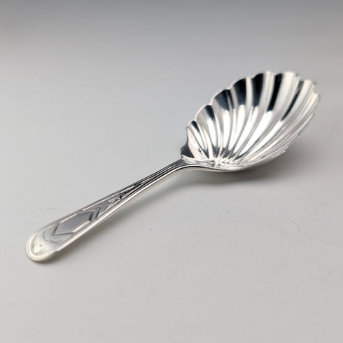 1876 British antique sterling silver tea caddy spoon by Josiah Williams