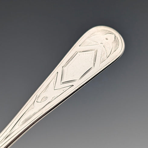 1876 British antique sterling silver tea caddy spoon by Josiah Williams