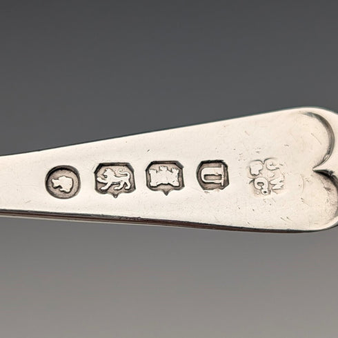 1876 British antique sterling silver tea caddy spoon by Josiah Williams