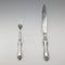 1856 British antique pure silver serving cutlery pair, total weight 174g, Martin Hall