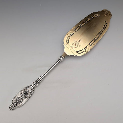 Circa 1900 French antique 950 silver pastry server 109g Eugene Lefebvre with case