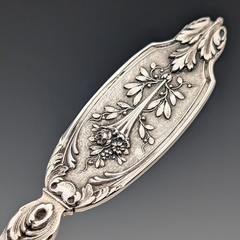 Circa 1900 French antique 950 silver pastry server 109g Eugene Lefebvre with case